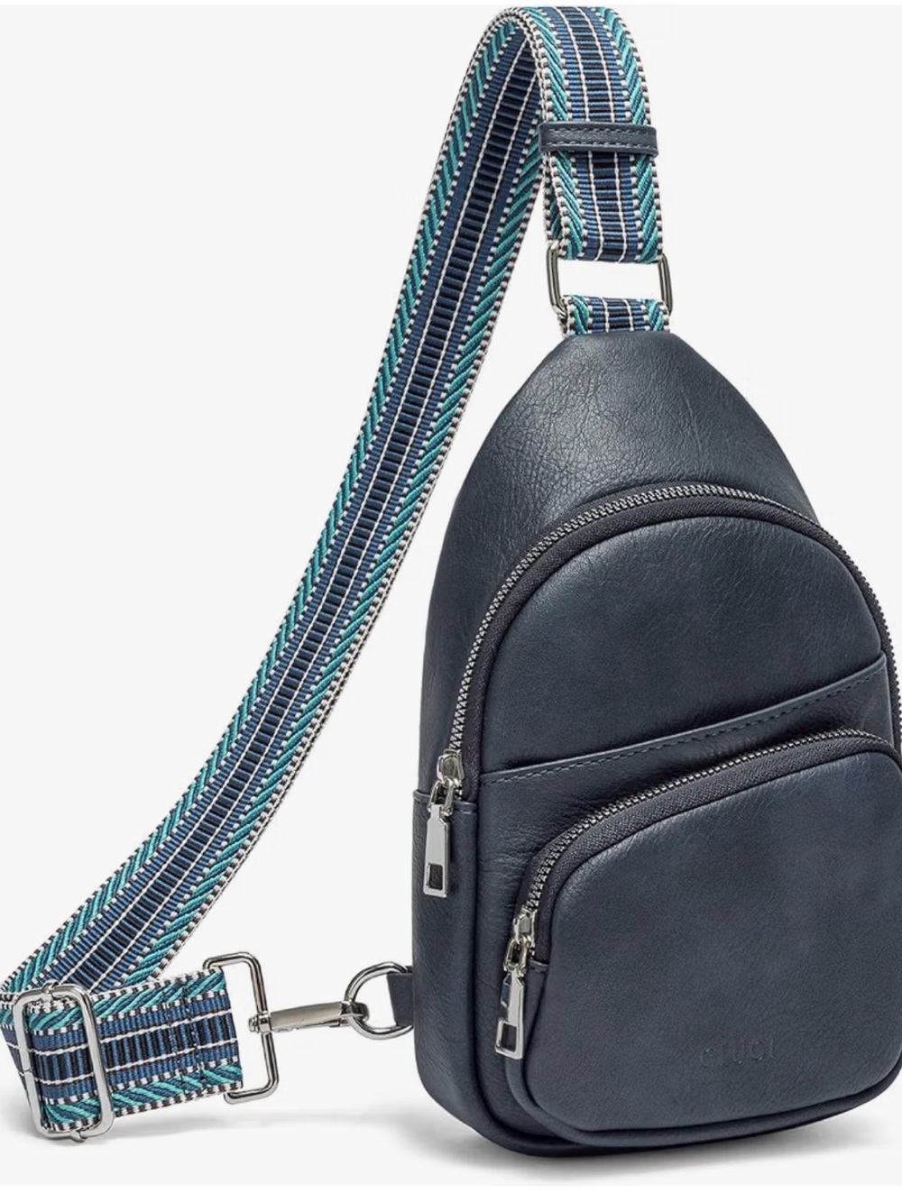 NWT CLUCI Small Sling Bag with Guitar Strap - Navy blue